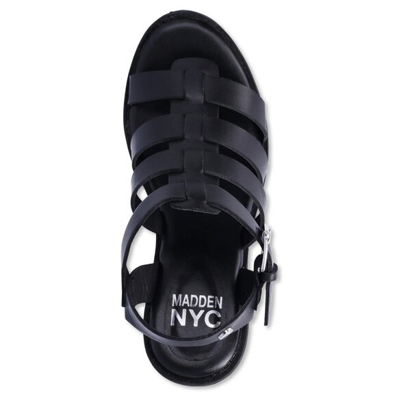 NWT Size 8.5 Madden NYC Genesis Black Block Heel Sandals - Picture 2 of 5